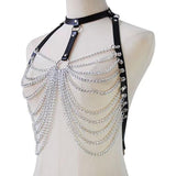 Maxbell Layered Body Chain Body Jewelry Accessory Women Girls Stylish for Rave Party