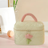 Maxbell Fashion Cosmetic Bag Pouch Organizer Zipper Corduroy Toiletry Bag beige