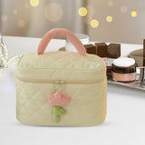 Maxbell Fashion Cosmetic Bag Pouch Organizer Zipper Corduroy Toiletry Bag beige