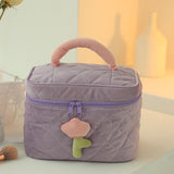 Maxbell Fashion Cosmetic Bag Pouch Organizer Zipper Corduroy Toiletry Bag violet