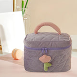 Maxbell Fashion Cosmetic Bag Pouch Organizer Zipper Corduroy Toiletry Bag violet