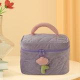 Maxbell Fashion Cosmetic Bag Pouch Organizer Zipper Corduroy Toiletry Bag violet