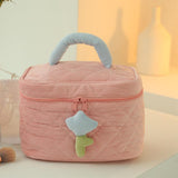 Maxbell Fashion Cosmetic Bag Pouch Organizer Zipper Corduroy Toiletry Bag pink