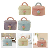 Maxbell Fashion Cosmetic Bag Pouch Organizer Zipper Corduroy Toiletry Bag pink