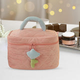 Maxbell Fashion Cosmetic Bag Pouch Organizer Zipper Corduroy Toiletry Bag pink