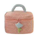 Maxbell Fashion Cosmetic Bag Pouch Organizer Zipper Corduroy Toiletry Bag pink