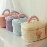Maxbell Fashion Cosmetic Bag Pouch Organizer Zipper Corduroy Toiletry Bag pink
