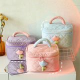 Maxbell Fashion Cosmetic Bag Pouch Organizer Zipper Corduroy Toiletry Bag pink