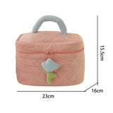 Maxbell Fashion Cosmetic Bag Pouch Organizer Zipper Corduroy Toiletry Bag pink