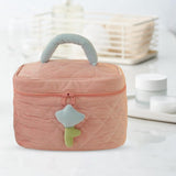 Maxbell Fashion Cosmetic Bag Pouch Organizer Zipper Corduroy Toiletry Bag pink