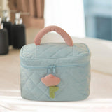 Maxbell Fashion Cosmetic Bag Pouch Organizer Zipper Corduroy Toiletry Bag blue