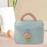Maxbell Fashion Cosmetic Bag Pouch Organizer Zipper Corduroy Toiletry Bag blue