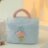 Maxbell Fashion Cosmetic Bag Pouch Organizer Zipper Corduroy Toiletry Bag blue