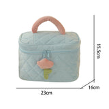 Maxbell Fashion Cosmetic Bag Pouch Organizer Zipper Corduroy Toiletry Bag blue