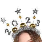 Maxbell 2023 New Year Headbands Tiara Headdress for Costume New Years Eve Cosplay