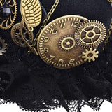 Maxbell Steampunk Top Hat Hair Clip Black Head Wear for Men Cosplay Masquerade