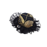 Maxbell Steampunk Top Hat Hair Clip Black Head Wear for Men Cosplay Masquerade