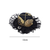 Maxbell Steampunk Top Hat Hair Clip Black Head Wear for Men Cosplay Masquerade