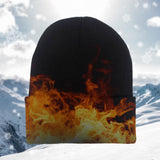 Maxbell Knitted Hat Beanie Warm Hat Adults Cold Weather Hat for Camping Cycling Black