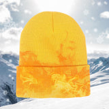 Maxbell Knitted Hat Beanie Warm Hat Adults Cold Weather Hat for Camping Cycling Yellow