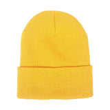 Maxbell Knitted Hat Beanie Warm Hat Adults Cold Weather Hat for Camping Cycling Yellow