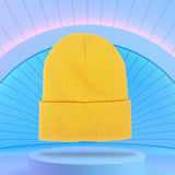 Maxbell Knitted Hat Beanie Warm Hat Adults Cold Weather Hat for Camping Cycling Yellow