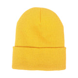 Maxbell Knitted Hat Beanie Warm Hat Adults Cold Weather Hat for Camping Cycling Yellow