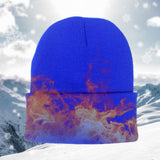 Maxbell Knitted Hat Beanie Warm Hat Adults Cold Weather Hat for Camping Cycling Blue