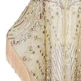 Maxbell 1920S Retro Sequin Beaded Shawl Long Fringed Evening Cape for Banquet Party Apricot