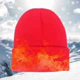 Maxbell Knitted Hat Beanie Warm Hat Adults Cold Weather Hat for Camping Cycling Red