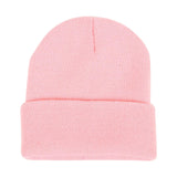 Maxbell Knitted Hat Beanie Warm Hat Adults Cold Weather Hat for Camping Cycling Pink