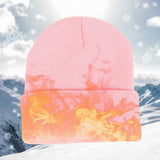 Maxbell Knitted Hat Beanie Warm Hat Adults Cold Weather Hat for Camping Cycling Pink