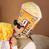 Maxbell Cute Plush Popcorn Hat for Adults Kids Party Hats Festival Dress up Hat