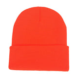 Maxbell Knitted Hat Beanie Warm Hat Adults Cold Weather Hat for Camping Cycling Orange