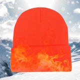 Maxbell Knitted Hat Beanie Warm Hat Adults Cold Weather Hat for Camping Cycling Orange