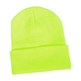 Maxbell Knitted Hat Beanie Warm Hat Adults Cold Weather Hat for Camping Cycling Bright Yellow