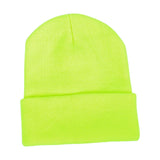 Maxbell Knitted Hat Beanie Warm Hat Adults Cold Weather Hat for Camping Cycling Bright Yellow