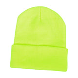 Maxbell Knitted Hat Beanie Warm Hat Adults Cold Weather Hat for Camping Cycling Bright Yellow