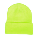 Maxbell Knitted Hat Beanie Warm Hat Adults Cold Weather Hat for Camping Cycling Bright Yellow