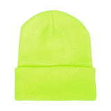 Maxbell Knitted Hat Beanie Warm Hat Adults Cold Weather Hat for Camping Cycling Bright Yellow