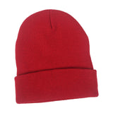 Maxbell Knitted Hat Beanie Warm Hat Adults Cold Weather Hat for Camping Cycling Rose Red