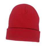 Maxbell Knitted Hat Beanie Warm Hat Adults Cold Weather Hat for Camping Cycling Rose Red