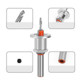 Maxbell Woodworking Drill Bit Countersink Adjustable Round Shank Steel for Drilling 3.2mm