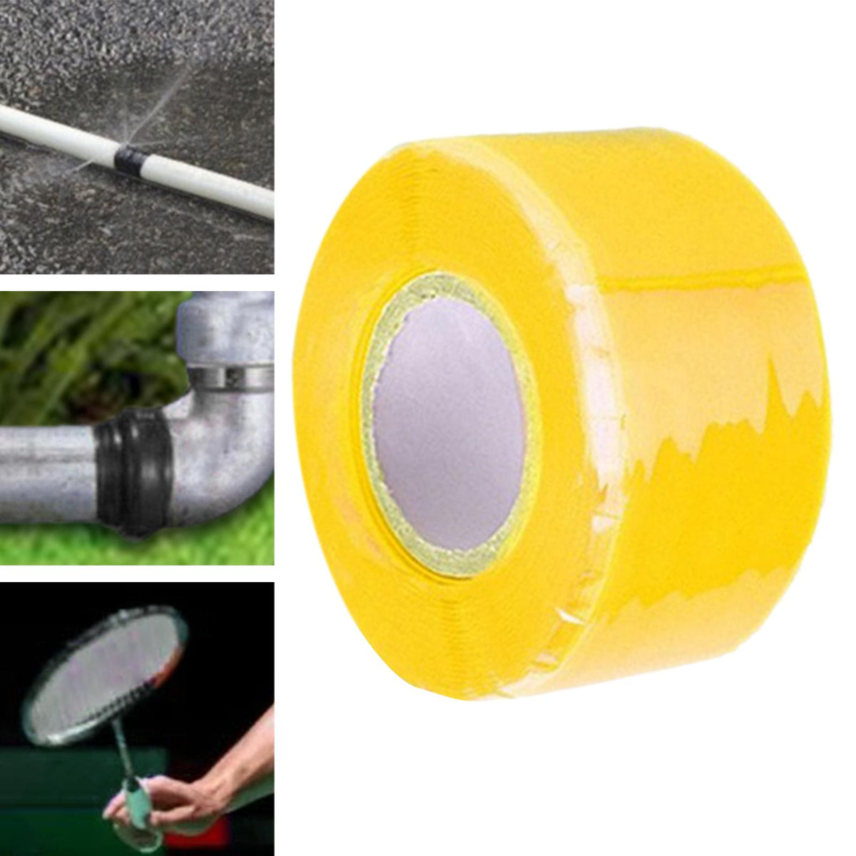Maxbell Silicone Tape Self Fusing Sticker for Automotive Wiring Harnesses Countertop Yellow