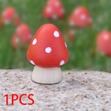 Maxbell Adorable Red Mushroom Photo Props Fish Tank Fairy Garden Accessories Small