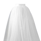 Maxbell Women Tulle Tutu Long Skirt Lace up Solid Color for Party Cosplay Evening white