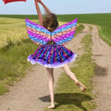Maxbell Girls Butterfly Wing Costume Fancy Dress up Fairy Cosplay for Photo Props Purple