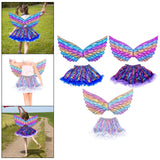 Maxbell Girls Butterfly Wing Costume Fancy Dress up Fairy Cosplay for Photo Props Blue