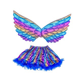 Maxbell Girls Butterfly Wing Costume Fancy Dress up Fairy Cosplay for Photo Props Blue