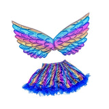 Maxbell Girls Butterfly Wing Costume Fancy Dress up Fairy Cosplay for Photo Props Blue